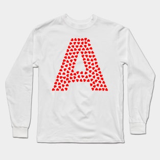 Letter A Heart Shape Initial Long Sleeve T-Shirt